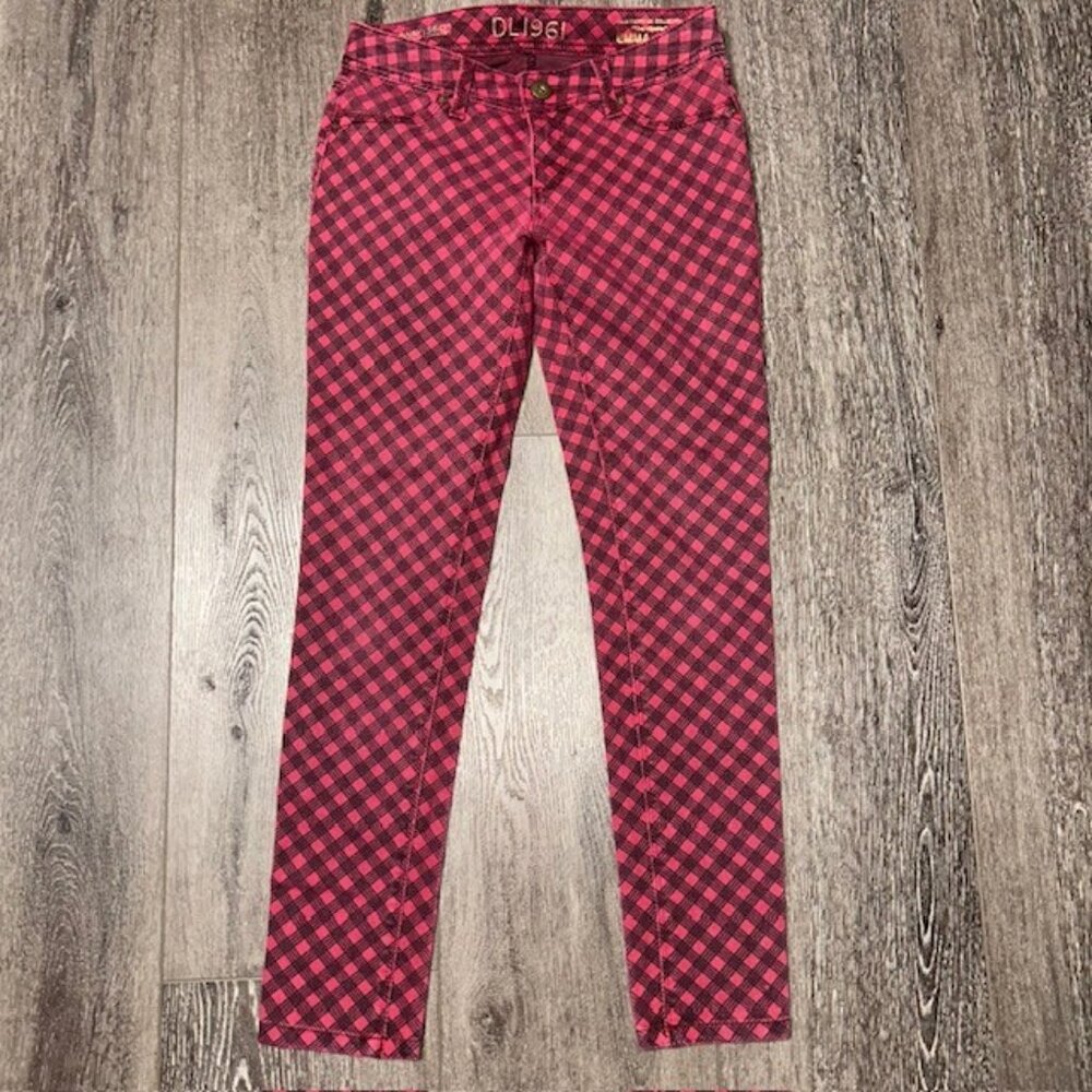 DL 1961 Skinny Legging Plaid Sz 26 4 Way 360 Comfort Pants Women